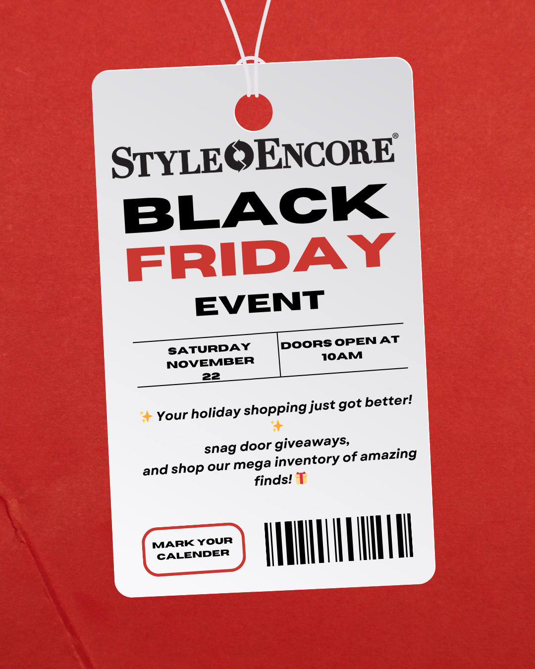 Join us for our Black Friday Event this Saturday the 22nd !